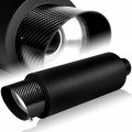 Jdm Exhaust Resonator Canister Muffler 4 In Carbon Fiber Slant Tip T304 Stainless Steel Black 2 5 Inlet With Silencer 