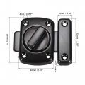 Uxcell Rotate Bolt Latch 55x40mm Zinc Alloy Gate Latches Door Slide Lock Black