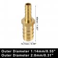 X Autohaux 2 Pcs 14mm 8mm Straight Shaped Hose Barb Barbed Tube Pipe Fitting Brass Connector