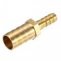 X Autohaux 2 Pcs 14mm 8mm Straight Shaped Hose Barb Barbed Tube Pipe Fitting Brass Connector