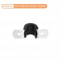 Uxcell 22pcs 10mm 3 8 Cable Clamp Rubber Pipe Strap Cushioned 304 Stainless Steel Hose U Shape Metal Tube Holder For Wire