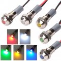 Ficbox 5pcs Led Metal Indicator Light 6mm 1 4 12v Waterproof Signal Lamp Power Work For Pilot Dash Car Truck Boat 