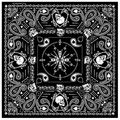 Hot Leathers Unisex-adult Spade Skull Paisley Bandana Black 21 X 