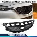 Pit66 Front Bumper Upper Mesh Hood Grille Grill For 2014-2016 Mazda 6 Atenza 2014 2015 2016