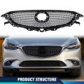 Pit66 Front Bumper Upper Mesh Hood Grille Grill For 2014-2016 Mazda 6 Atenza 2014 2015 2016