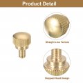 Uxcell M4x6mm Knurled Thumb Screws 6pcs Brass Bolts With Shoulder Grip Knobs Fasteners Tone