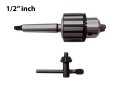 Wood Lathe Drill Chuck 1 2 In Heavy Duty Keyed For Rigid Wl1200 Stainless Steel