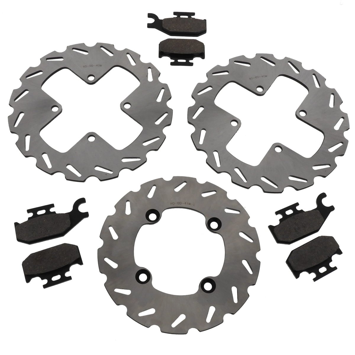 Front And Rear Sport Brake Rotors Pads For 2006 2007 Can-am Outlander 400 Stainless Steel Semi Metallic
