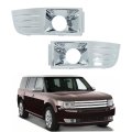 2 Pack Of Front Bumper Chrome Fog Light Bezel Covers Trim Assembly Replacement For Flex 2009-2012 Left And Right Side 