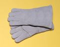 Radnora Large Pearl Gray 14 Shoulder Split Cowhide Cotton Sock Lined Welders Gloves With Wing Thumb 