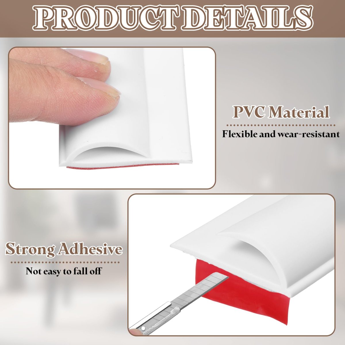 6 56ft X 1 38 0 39 Carpet To Tile Transition Strip Self-adhesive Edge Pvc Gap Cover Laminate Trim For Uneven Surfaces White