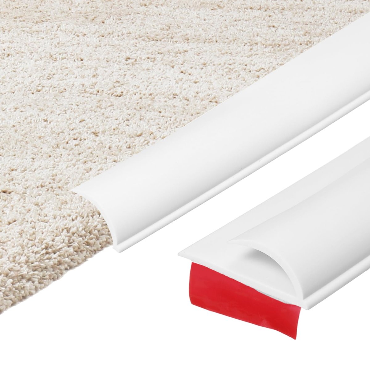 6 56ft X 1 38 0 39 Carpet To Tile Transition Strip Self-adhesive Edge Pvc Gap Cover Laminate Trim For Uneven Surfaces White