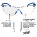 3m Safety Glasses Solus 1000 Series Ansi Z87 Scotchgard Anti-fog Clear Lens Low Profile Blue Black Frame