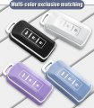 Ontto Fit For Mitsubishi Key Fob Cover Withchain Outlander Case Eclipse Cross Tpu Remote Key Protector Anti-scratched Purple