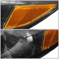 Black Housing Amber Corner Projector Headlight Lamps Tool Kit Compatible With Sienna 11-17