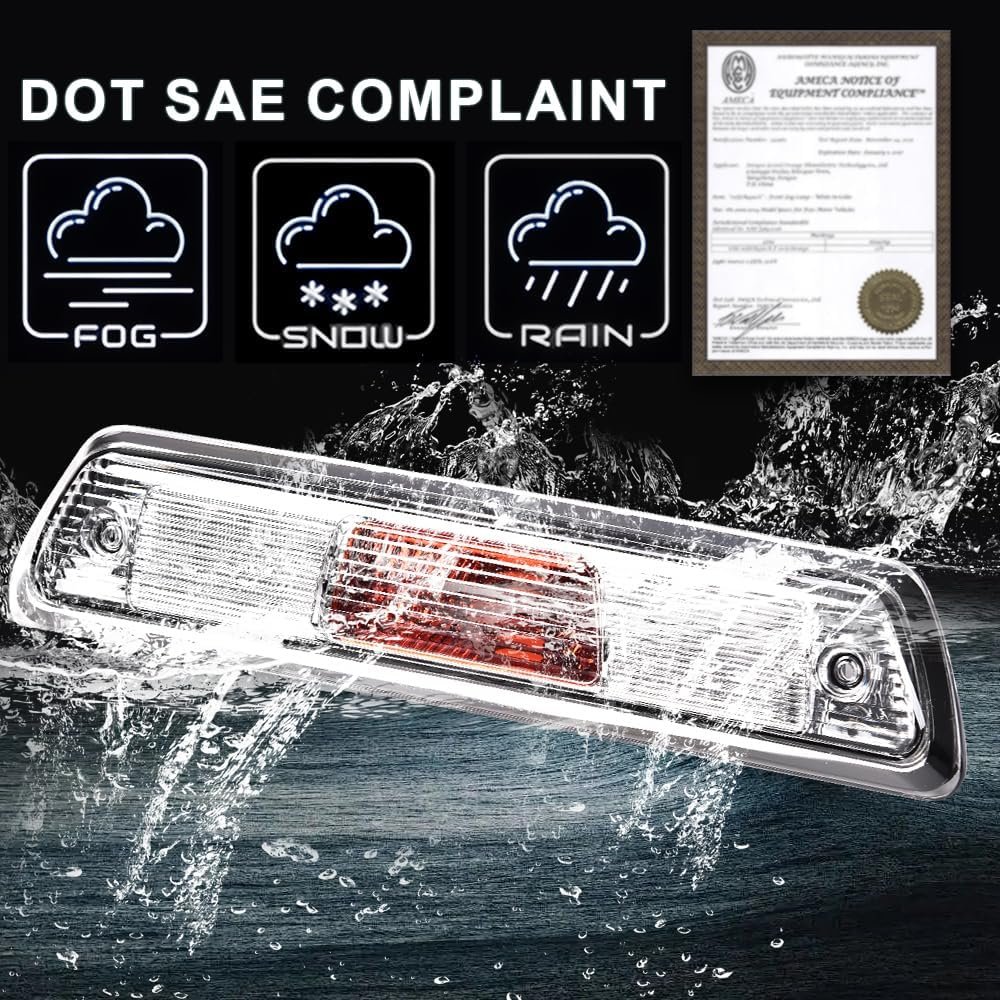 Third 3rd Brake Light For Ford F150 2009-2014 High Mount Stop Tercera Luz De Freno Clear