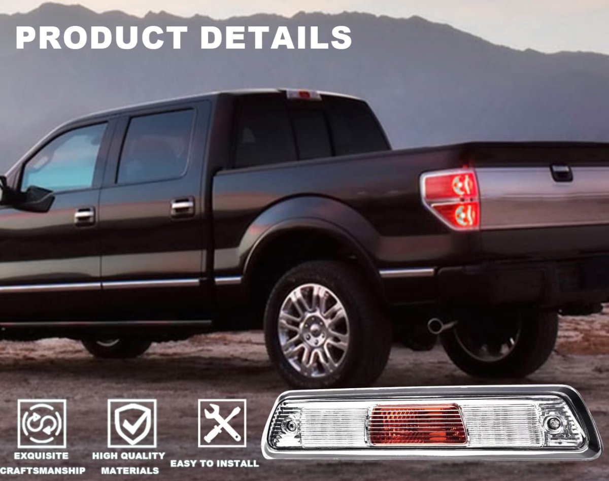 Third 3rd Brake Light For Ford F150 2009-2014 High Mount Stop Tercera Luz De Freno Clear