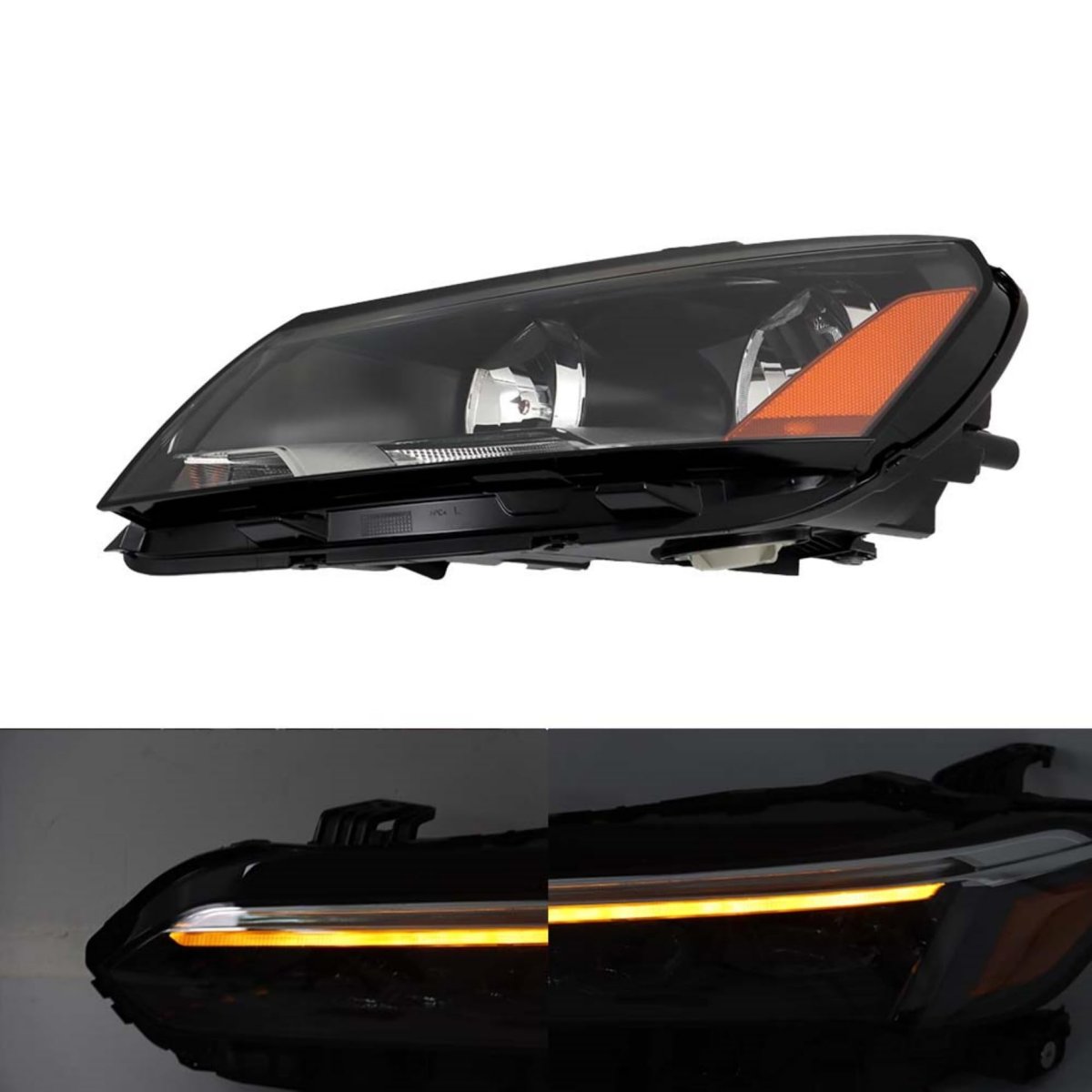 1pc Driver Side Headlight Assembly Replacement For Passat 2012-2015 Housing Black Halogen 561941005d Vw2502148 Left Lh