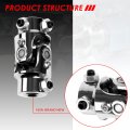 Universal 3 2 Inches Length8 Degree Working Angel Single Steering Shaft U Joint 5 8 26 Spline X 3 4 Dd Stainless Steel