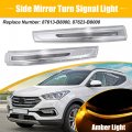 X Autohaux 1 Pair Car Led Front Left Right Side Mirror Turn Signal Light 87613-b8000 87623-b8000 For Hyundai Santa 2013 2014