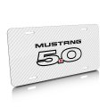 Ipick Image Made For Ford Mustang 5 0 White Carbon Fiber Look Graphic Special Aluminum Metal License Plate