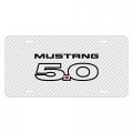 Ipick Image Made For Ford Mustang 5 0 White Carbon Fiber Look Graphic Special Aluminum Metal License Plate