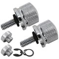 2-pack Chrome Stainless Steel Seat Bolt Nut Kit Fit For Touring 1996-later Model Silver 