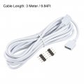 Uxcell 4 Pin 10mm Rgb Led Strip Light Connector Extension Cable 3 Meters Length White With 2pcs Male Plugs