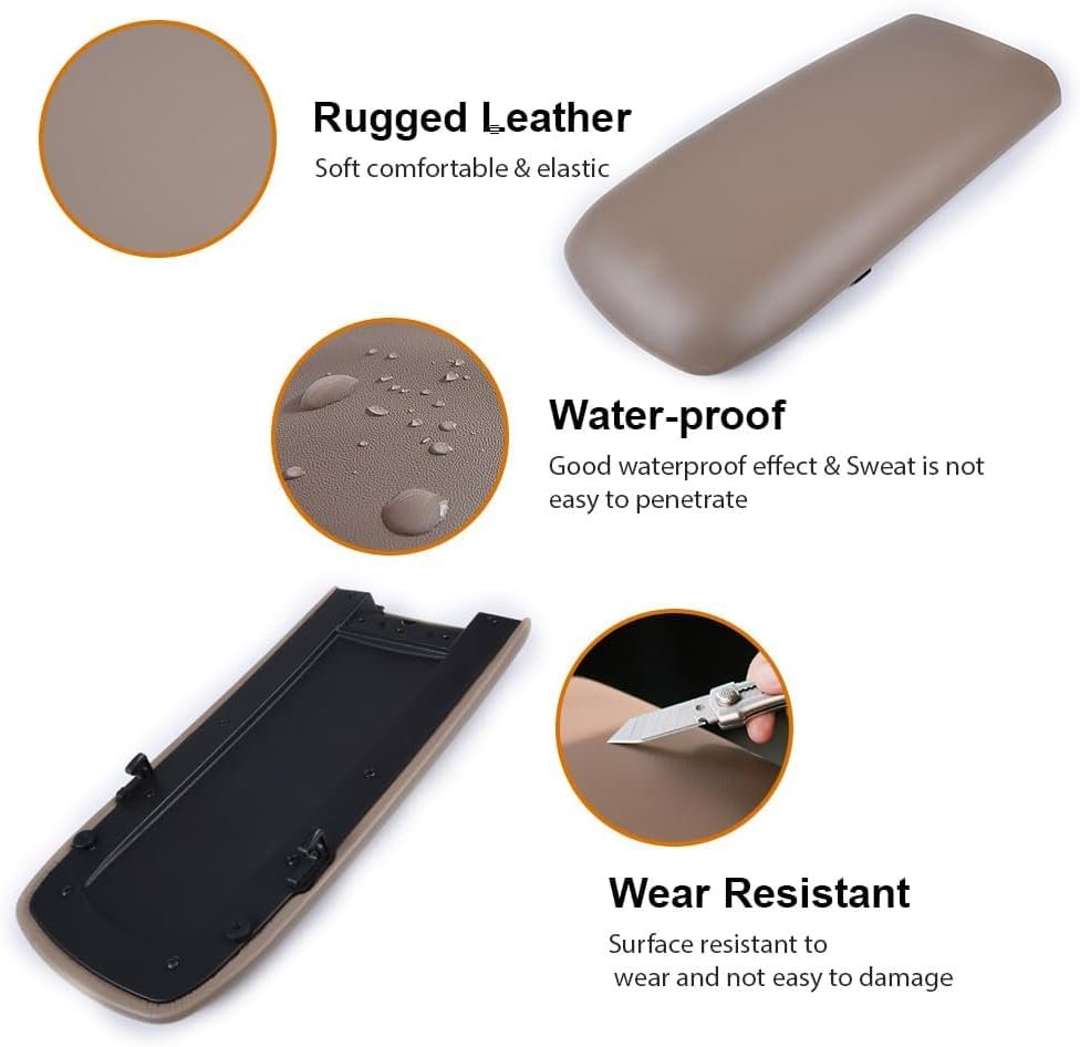 Center Console Lid Cover For 1997-2000 Ford Explorer 1997-2001 Mercury Mountaineer 2001-2002 Sport Trac 924-882 Beige