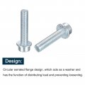 Uxcell M10x45mm Flanged Socket Head Cap Screws 10pcs 8 Grade Carbon Steel Hex Serrated Flange Bolts Machine
