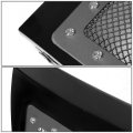 Compatible With Ford F-150 12th Gen Abs Plastic Diamond Mesh Chrome Rivetted Style Front Upper Grille Black