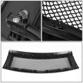 Compatible With Ford F-150 12th Gen Abs Plastic Diamond Mesh Chrome Rivetted Style Front Upper Grille Black