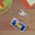 Graphics More Rectangle University Of Pittsburgh Primary Logo Keychain In Chrome Plated Metal