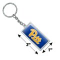 Graphics More Rectangle University Of Pittsburgh Primary Logo Keychain In Chrome Plated Metal