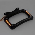 Httmt- Black Dual Led Laydown Curved License Plate Bracket Tag Holder Compatible With 2010up Flhx Flhxs Flhxse Fltrx Fltrxs 10-