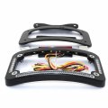 Httmt- Black Dual Led Laydown Curved License Plate Bracket Tag Holder Compatible With 2010up Flhx Flhxs Flhxse Fltrx Fltrxs 10-