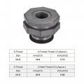 Uxcell Pvc Bulkhead Tank Adapter With Plug Fitting G1 2 Thread For Rain Buckets Water Tanks Ponds 1 Set