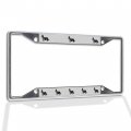 Fastasticdeals Metal Insert License Plate Frame Cardigan Welsh Corgi Weatherproof Car Accessories Chrome 4 Holes Solid 