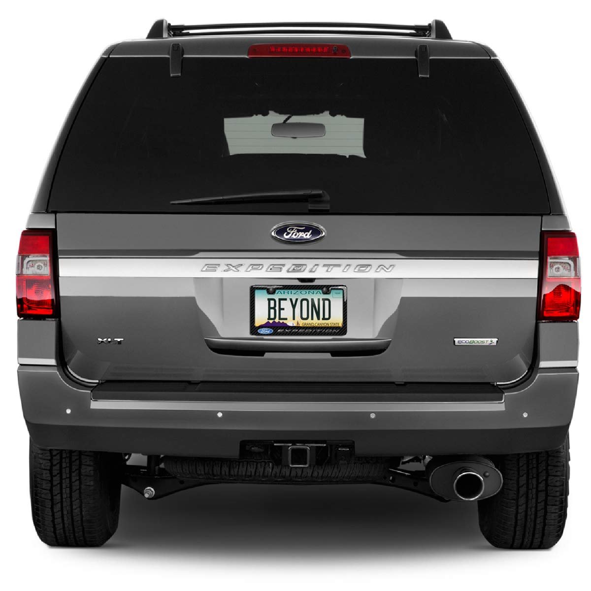 Ford Expedition 3d In Dark Gray On Real Carbon Fiber Abs Plastic License Plate Frame