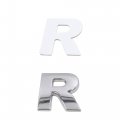 Uxcell Silver Tone Metal R Letter Shaped Alphabet Sticker Emblem Badge Decals For Car