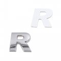 Uxcell Silver Tone Metal R Letter Shaped Alphabet Sticker Emblem Badge Decals For Car