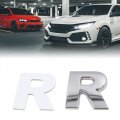 Uxcell Silver Tone Metal R Letter Shaped Alphabet Sticker Emblem Badge Decals For Car