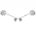 Set Of 2 Universal 4 Chrome Clamp-on Mirrors 10 Long Stem Motorcycle Atv Scooter Moped 