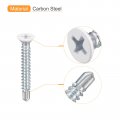 Uxcell 8 X 1-1 4 White Screws Self Drilling 50pcs Flat Head Phillips Sheet Metal Screw Wood To