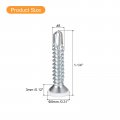 Uxcell 8 X 1-1 4 White Screws Self Drilling 50pcs Flat Head Phillips Sheet Metal Screw Wood To