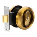 Round Recessed Door Lock Stainless Steel Pocket Privacy Latch With Key 2 1 6 Backset Hardware For 1-3 8 To 1-31 32 Panel 