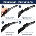 X Autohaux 1 Pair 22 -18 Coating Silicon Front Windshield Wiper Blade Replacement Set For Gmc Canyon 2015-2022 Top-lock Not J U