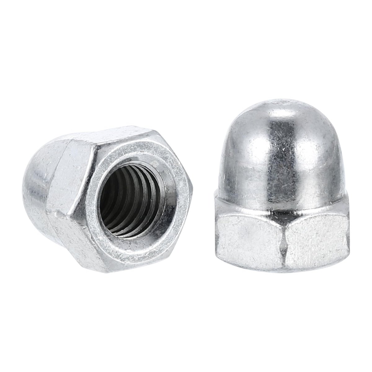 5 16 -18 Acorn Nuts Cap High Crown 50pcs Carbon Steel Chrome Finish Dome Head Nut Hardware For Bolt Cover Silvery