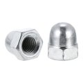 5 16 -18 Acorn Nuts Cap High Crown 50pcs Carbon Steel Chrome Finish Dome Head Nut Hardware For Bolt Cover Silvery 
