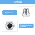 5 16 -18 Acorn Nuts Cap High Crown 50pcs Carbon Steel Chrome Finish Dome Head Nut Hardware For Bolt Cover Silvery